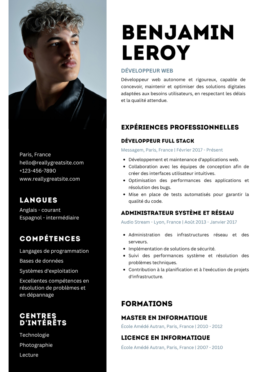 Modèle de cv professionnel Cv comptable experiemnte au format Word et PDF